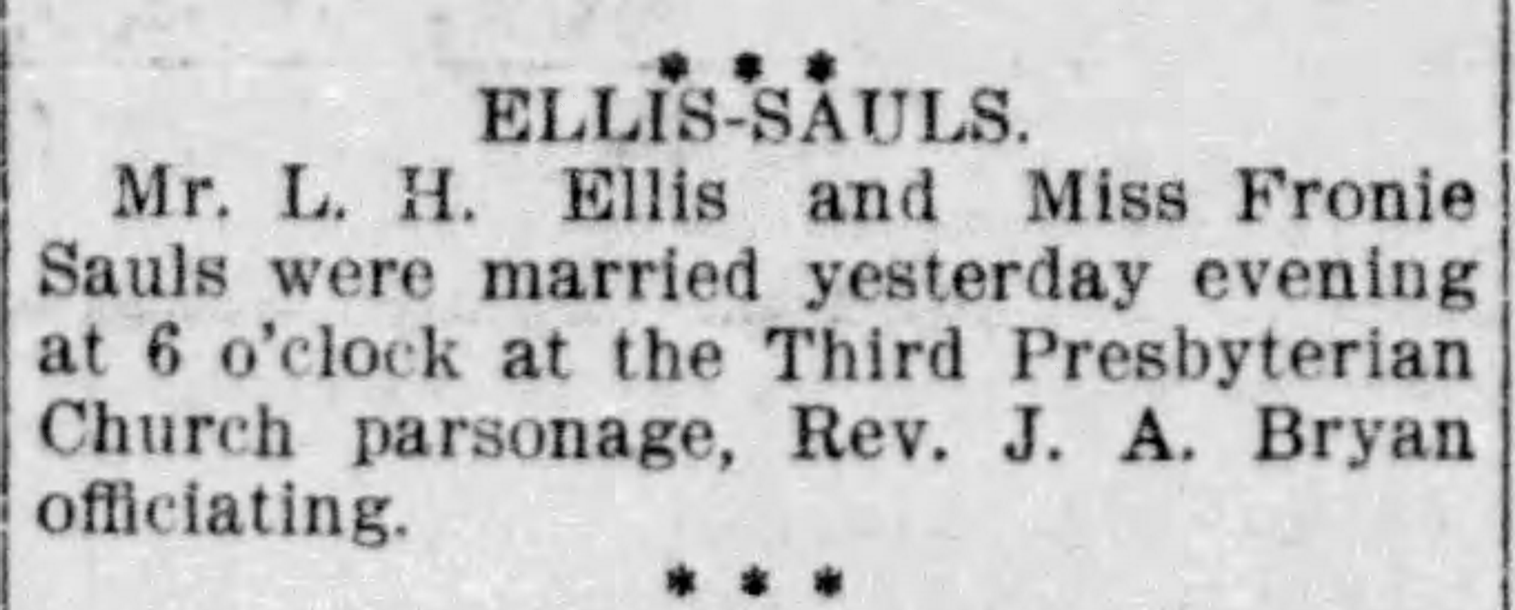 L.H. Ellis-Fronie Sauls